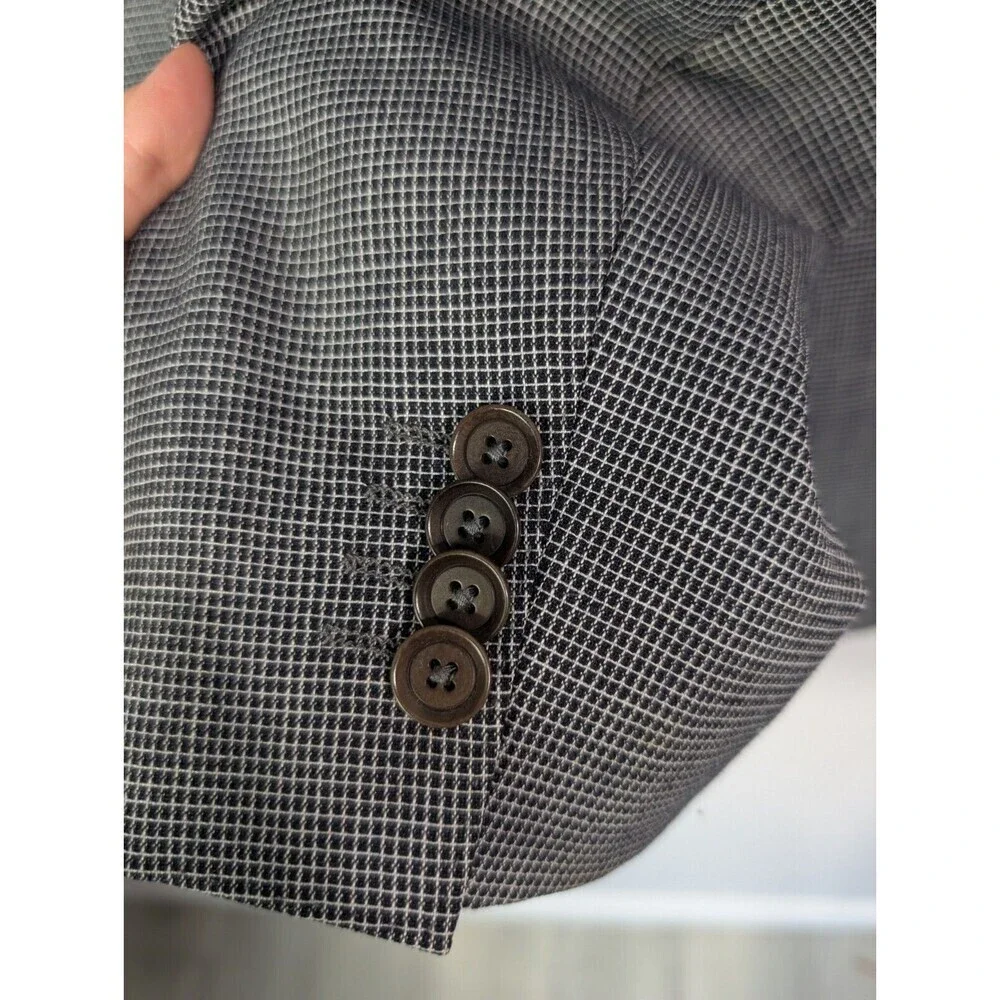 Hugo Boss‎ The Keys Gray Plaid Wool Suit Jacket 42 Long